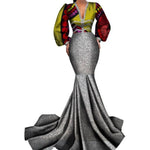 African Cotton Vestidos Sexy Mermaid Design 100%Cotton X12110