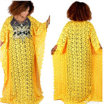 New Lace African Dresses for Women Dashiki Loose African Clothes Bazin Riche Sexy Africa Skirt with Beaded Embroidery Long Dress
