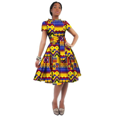 Layo Abstract Purple Zip Front Knee Length Dress - African Clothing Store |  JT Aphrique