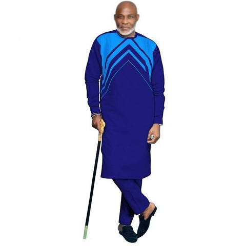 African Senator Traditional Top-Pants Set 100% Cotton Y31816