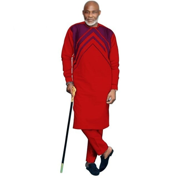 African Senator Traditional Top-Pants Set 100% Cotton Y31816