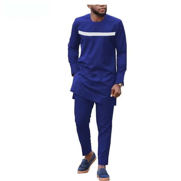 African Men Clothing Long Sleeve 2-Piece Set Senator Style Y31863