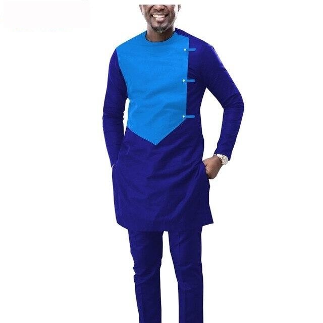 African Senator Design Long Sleeve Shirt-Pants Set for Men Y31849 ...