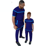 African Family Senator Style Short Sleeve Matching Set Dad and Son Y31840