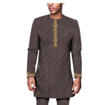 Embroidered Jacquard long Sleeve Thobe Jubba Kaftan for Men Y31891