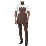 African Clothing for Men Short Sleeve 2-Piece Set Senator  Design Y31860