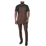 African Clothing for Men Short Sleeve 2-Piece Set Senator  Design Y31860