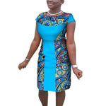 African Cotton Dashiki Wax Print Pattern Ankara Patchwork Dress for Women X11974