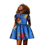 African Cotton Dashiki Wax Print Pattern Ankara Draped Dress for Women X11987