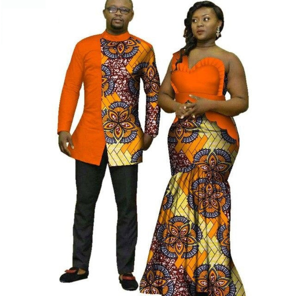 Dashiki Ankara African Print Clothes for Couple Man-Woman Set V12051 ...
