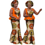 African Dashiki Print Crop Skirt and Sleeveless Top for Women 2-piece X12075
