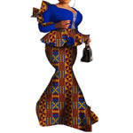 African Skirt Sets for Women V-Neck Sexy Top & Skirt Clothing  X12068