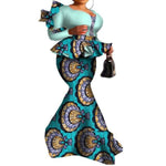 African Skirt Sets for Women V-Neck Sexy Top & Skirt Clothing  X12068