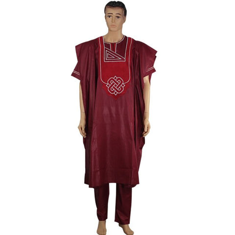 Traditional African Embroidery 3-piece Men Robe Y20778