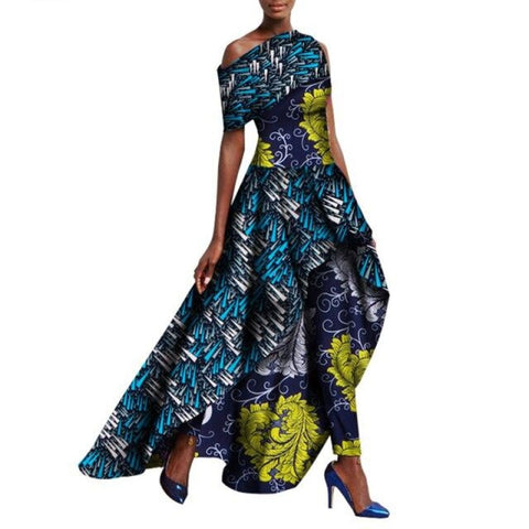 Ankara Fashions Traditional African Clothing For Women Long Dresses+Pants X11366