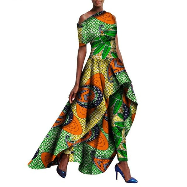 Ankara Fashions Traditional African Clothing For Women Long Dresses+Pants X11366