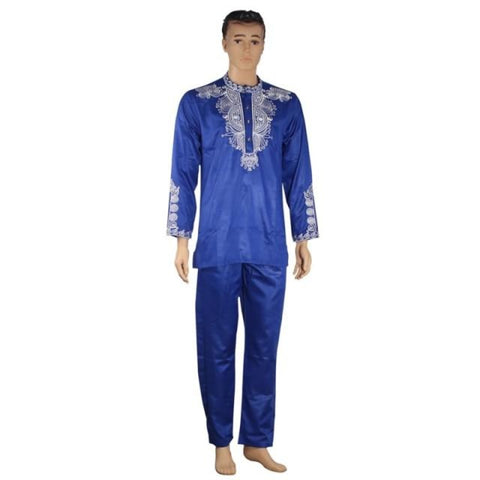 African Clothing Dashiki Mens Top Pants 2 Piece Set Bazin Y20722