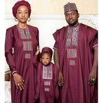 African Family Embroidered Robe Agbada Kaftan for Father Mother and Y20776
