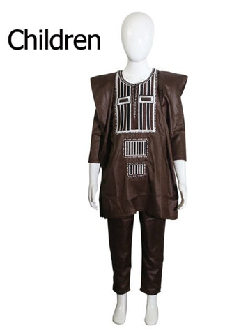 African Family Embroidered Robe Agbada Kaftan for Father Mother and Y20776