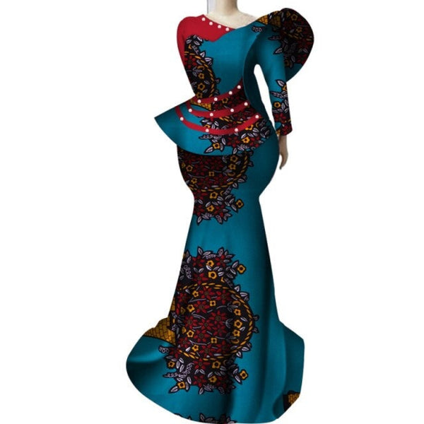 African Ankara Bazin Riche Patchwork Skirt S X10973