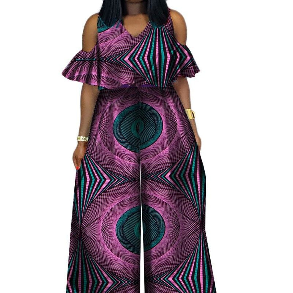 Elegant Africa Cotton Wax Print Romper Bazin Riche Sexy Jumpsuit X1149 ...