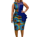 African Cotton Dashiki Wax Print Pattern Ankara Body com Dress for Women X11948