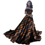 Kitenge African Print off-Shoulder Long Dress For X11331
