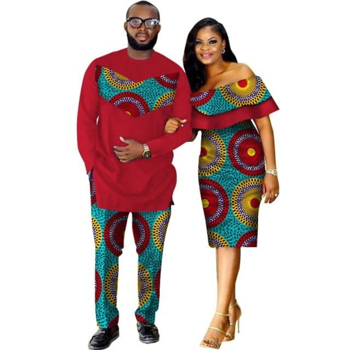 African Style Clothing Family Couple Man Shirt-Pnts Woman Dress Dashik ...