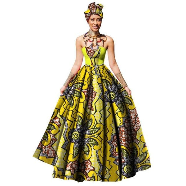 Yellow African Print Dress | Womens African Clothing | Kitenge