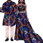 African Clothes for Couple Robe Africaine Femme Bazin Riche Dashiki Dresses and Men Jacket Lover Outfit Abaya Clothing Wyq575