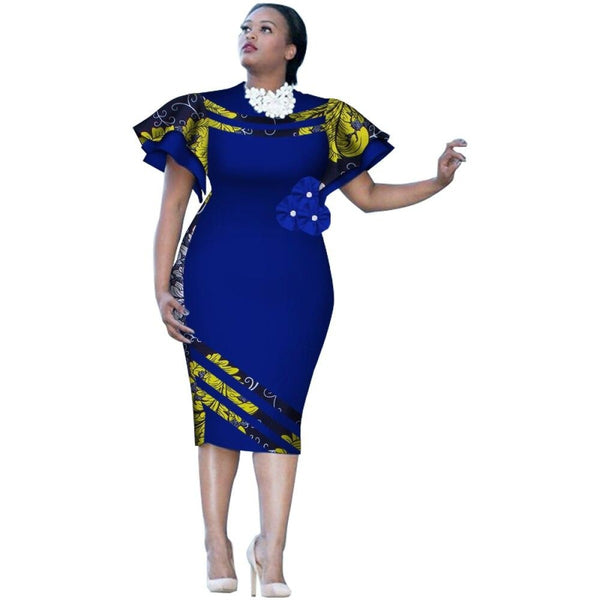 African Dresses for Women Ankara Print Fashion Women Dresses Dashiki Party  Women Outfit Summer African Clothing at  Women's Clothing store