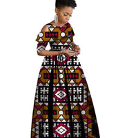 African Dress For Women Ankara Clothing Ruffles Collar Batik Wax 1/2 X11358