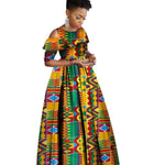African Dress For Women Ankara Clothing Ruffles Collar Batik Wax 1/2 X11358
