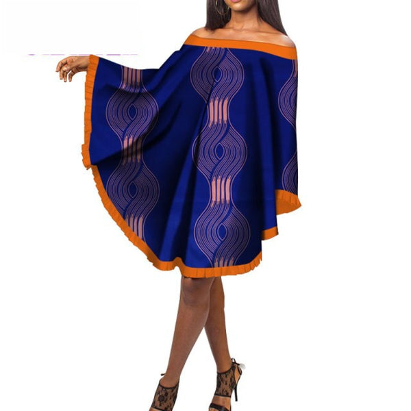 African Cotton Dashiki Wax Print Pattern Ankara Dress for Women X12007