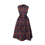 African Clothing Cotton Dashiki Wax Print Pattern Ankara Midi Dress for Women X12018