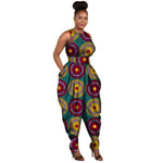 African Dashiki Cotton Print Sleeveless Jumpsuit for X11487