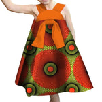 African Cotton Dashiki Wax Print Pattern Ankara A-Line Dress for Children A11994