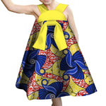African Cotton Dashiki Wax Print Pattern Ankara A-Line Dress for Children A11994