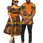 African Clothes for Couples Women&#39;s Dresses and Men&#39;s Shirt Sets Lover Clothes Floral Print Maxi Dress Dashiki Party Wear Wyq470
