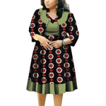African Cotton Dashiki Wax Print Pattern Ankara 2-Piece Coat and Dress for Women X11953