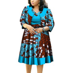 African Cotton Dashiki Wax Print Pattern Ankara 2-Piece Coat and Dress for Women X11953