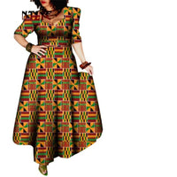 African Style Dresses for Women Elegant Evening Gowns African Party Dress Maxi Ankara Floral Printed Robe Africaine Femme WY092