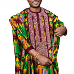 African Dashiki Men Outfit Nigerian Agbada Robe Suit 3 Piece Set Loose Coat and Fit Shirt and Pant Abaya Bazin Riche Men WYN1640
