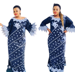 African Embroidered Bazin Riche Dresses For Women