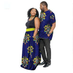 African Couple Clothing Woman Long Skirt and Man shirt  V11637