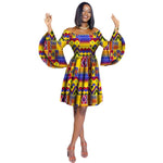 African Cotton Dashiki Wax Print Pattern Ankara Dress for Women X12009
