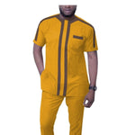 African Senator Design Short Sleeve 2-Piece Set for Men Y31848