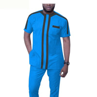 African Senator Design Short Sleeve 2-Piece Set for Men Y31848