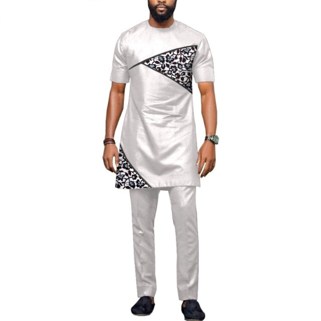 African Clothing 100% Cotton Patchwork Short Sleeve Senator Design Top ...