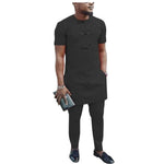 African Men Clothing Senator 2-Piece Set Short Sleeve Style Y31880
